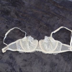 White lacy balconette bra